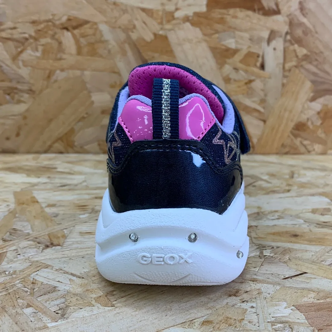 Geox Kids Phyper Light Up Trainers - Navy / Multi