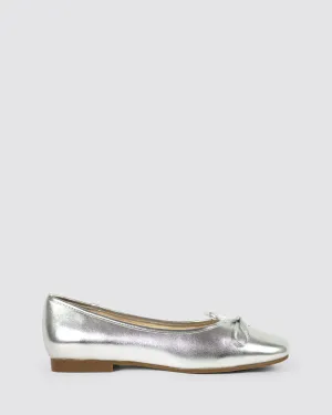 GILLOT BALLET FLAT SILVER LEATHER