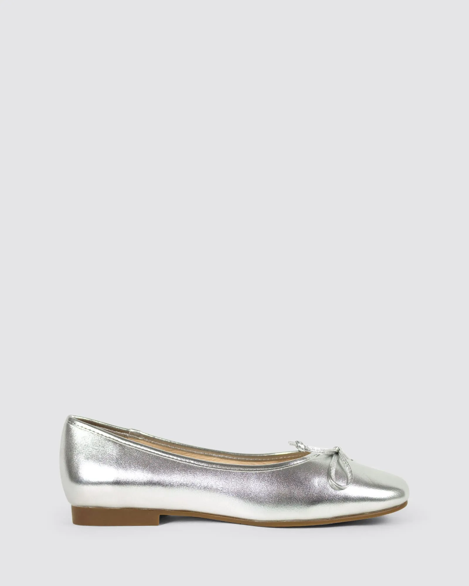 GILLOT BALLET FLAT SILVER LEATHER