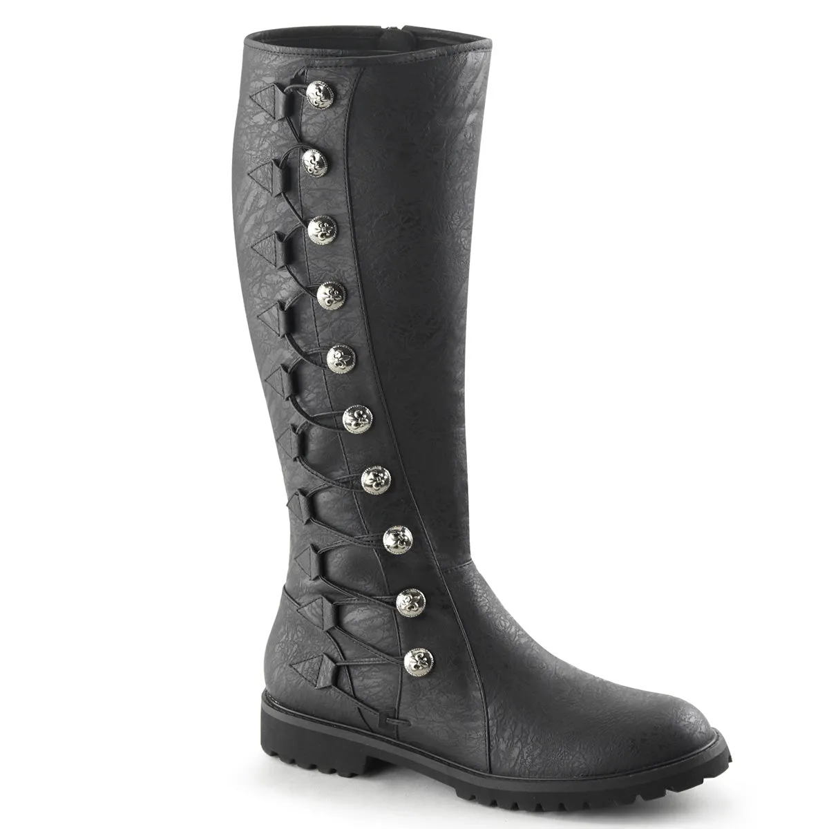 GOTHAM-109 Fancy Dress Costume Funtasma Men's Boots Black Distressed Pu