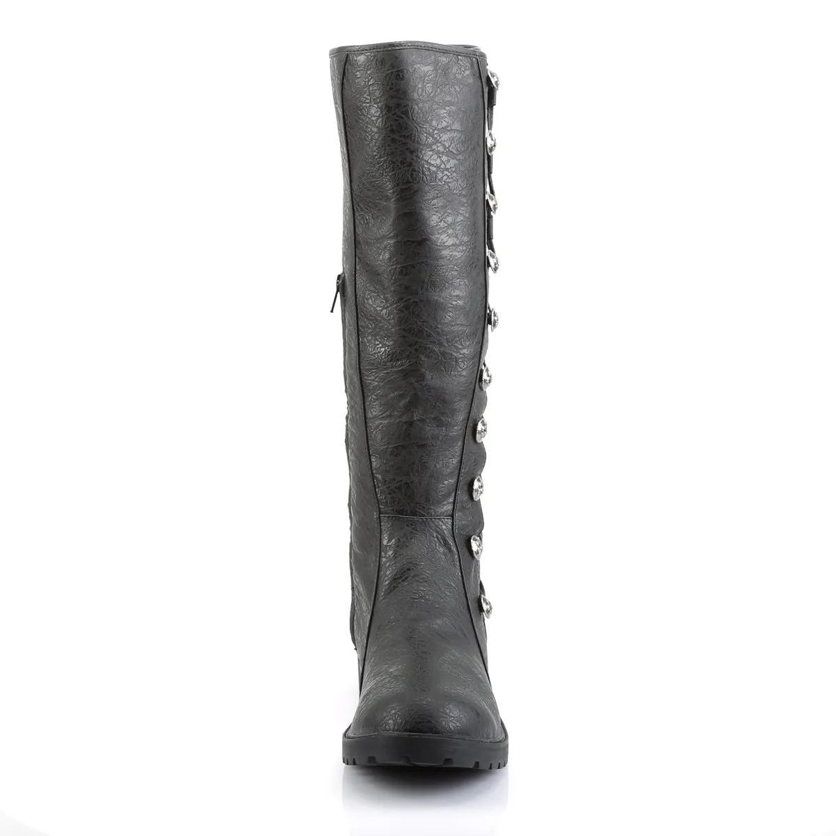 GOTHAM-109 Fancy Dress Costume Funtasma Men's Boots Black Distressed Pu