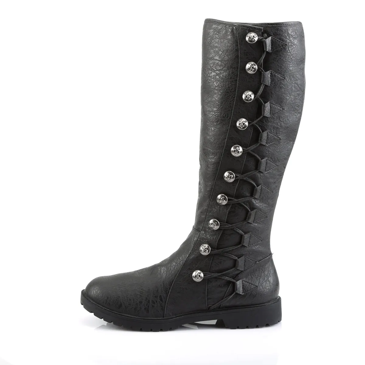GOTHAM-109 Fancy Dress Costume Funtasma Men's Boots Black Distressed Pu