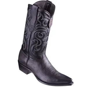 Los Altos Men's Bull Shoulder Black Snip Toe Cowboy Boots 943105