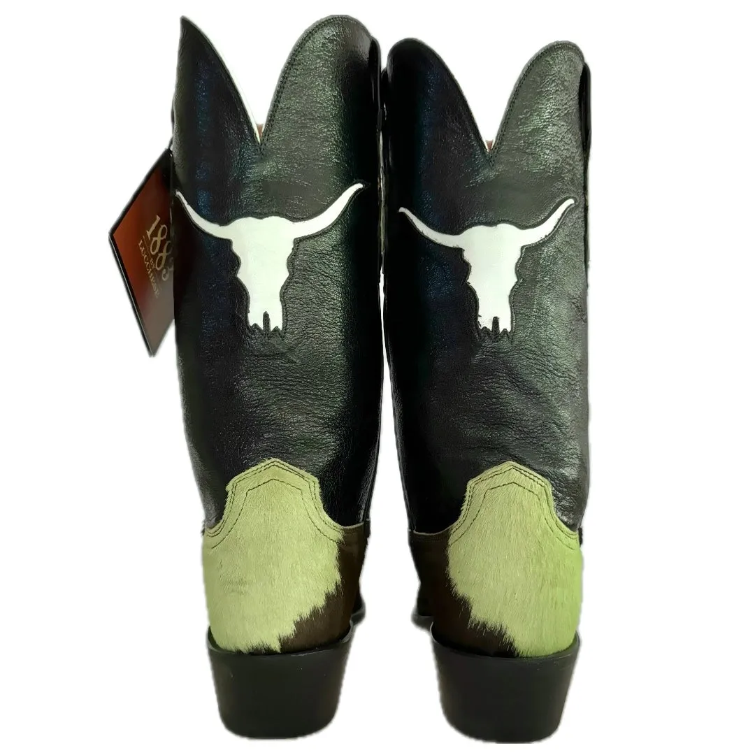 LUCCHESE Longhorn Cowhide Calf Hair On Hide Cowgirl Boots