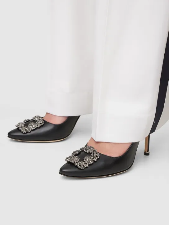 Manolo Blahnik   105mm Hangisi leather pumps 