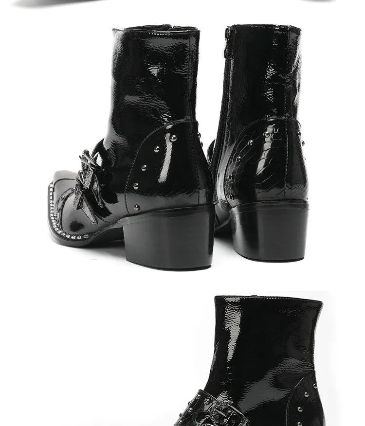 Max’s Genuine Leather, Buckle and Strap, Metal Tipped Western Boots