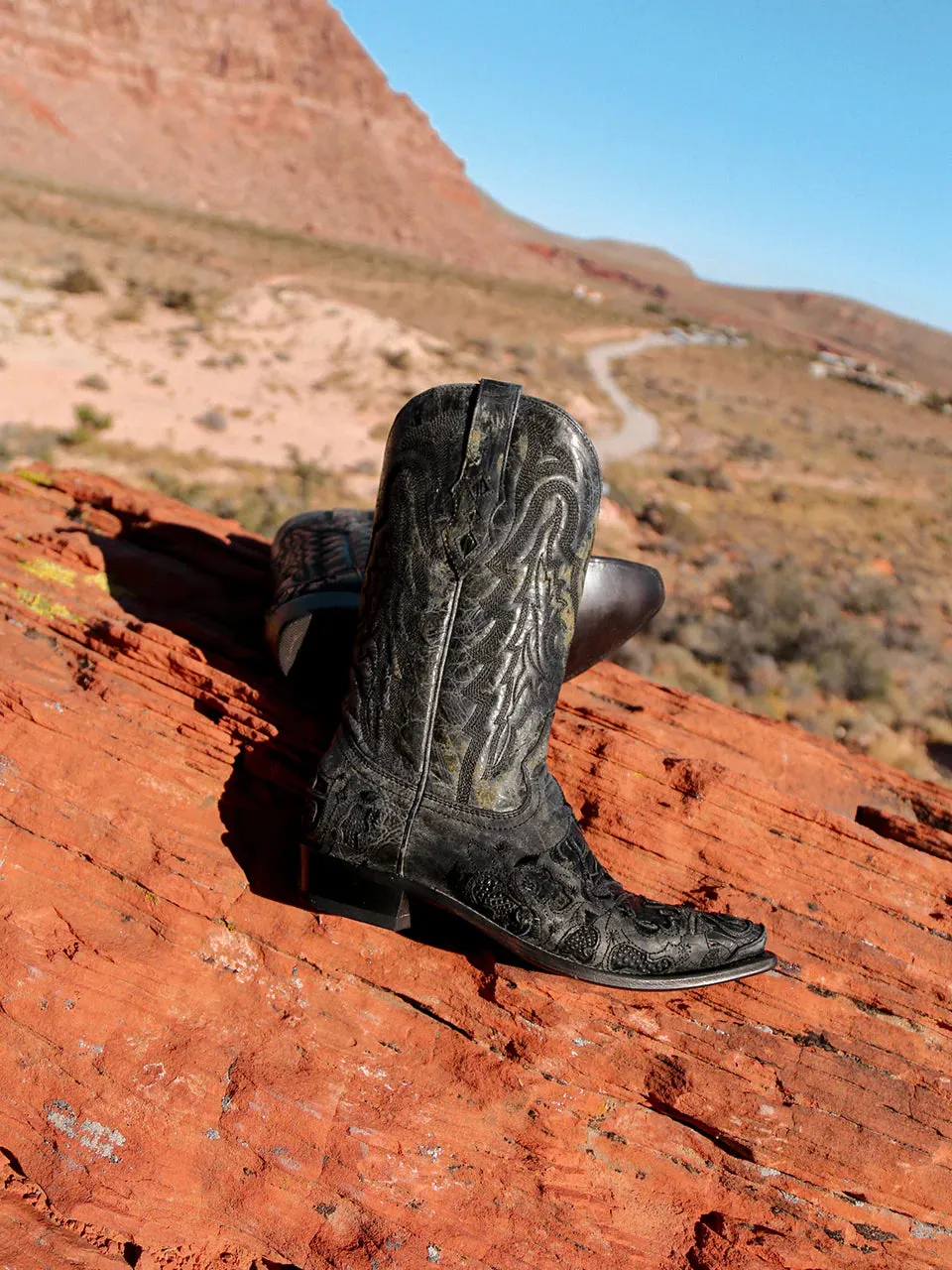 Men's Alligator Inlay Western Boots