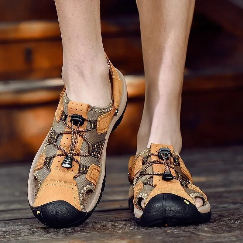 Men's Casual Shoes Sandals Genuine Leather Roman Style Beach Sandals