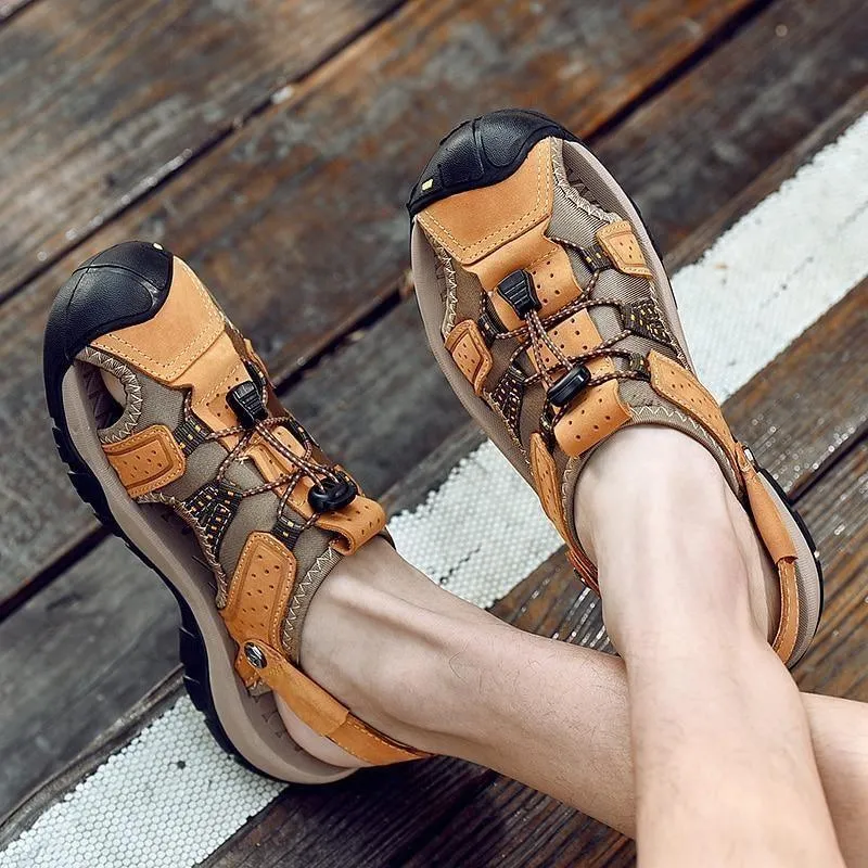 Men's Casual Shoes Sandals Genuine Leather Roman Style Beach Sandals