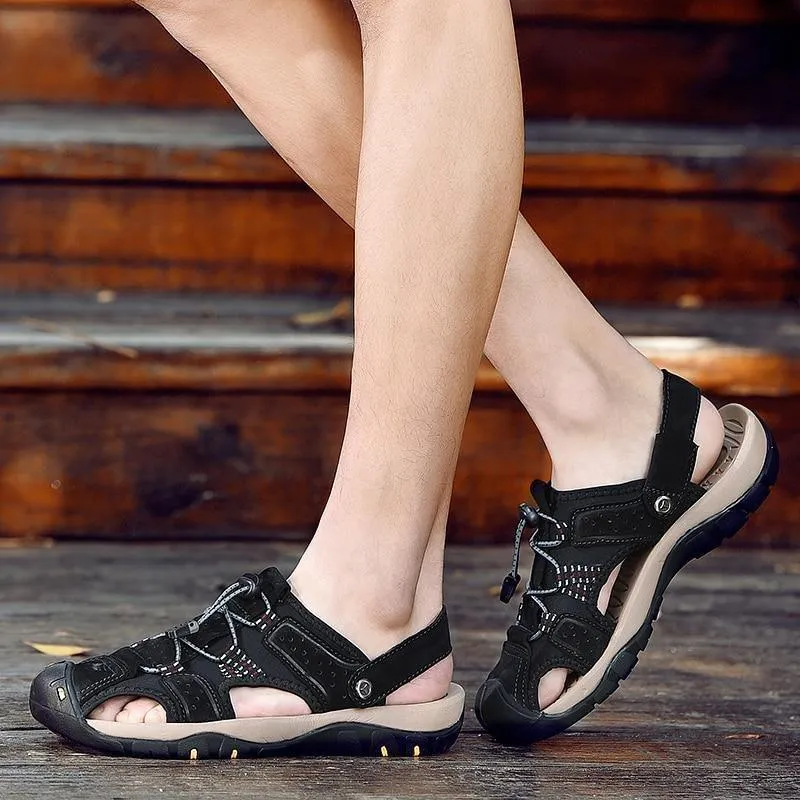 Men's Casual Shoes Sandals Genuine Leather Roman Style Beach Sandals