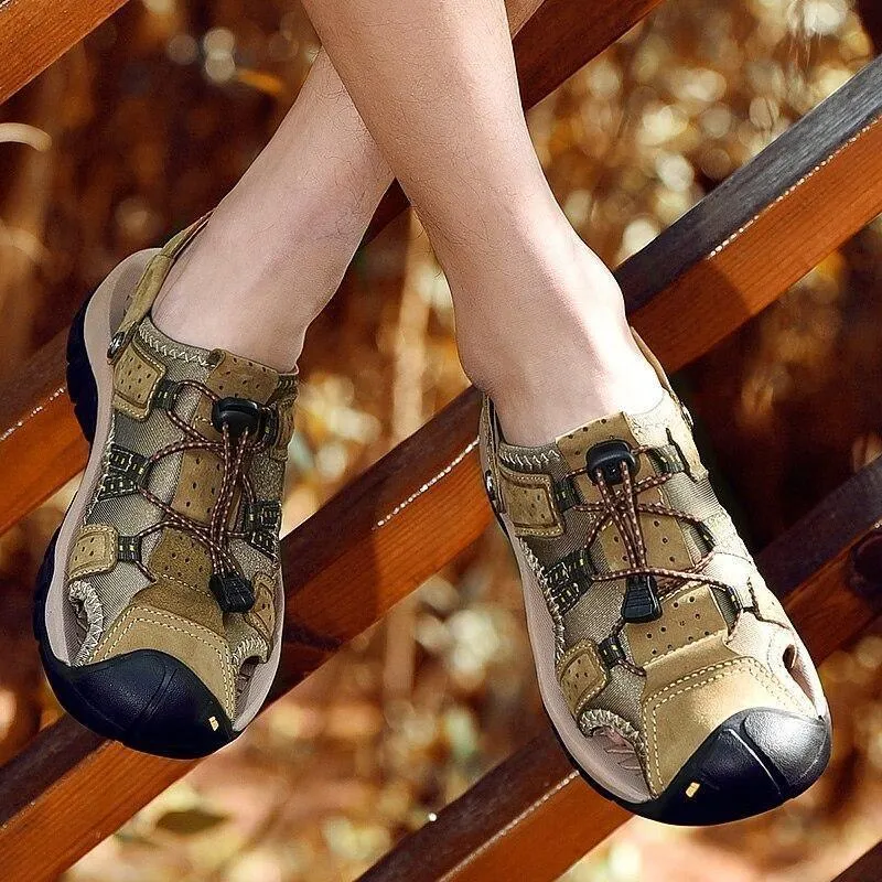 Men's Casual Shoes Sandals Genuine Leather Roman Style Beach Sandals