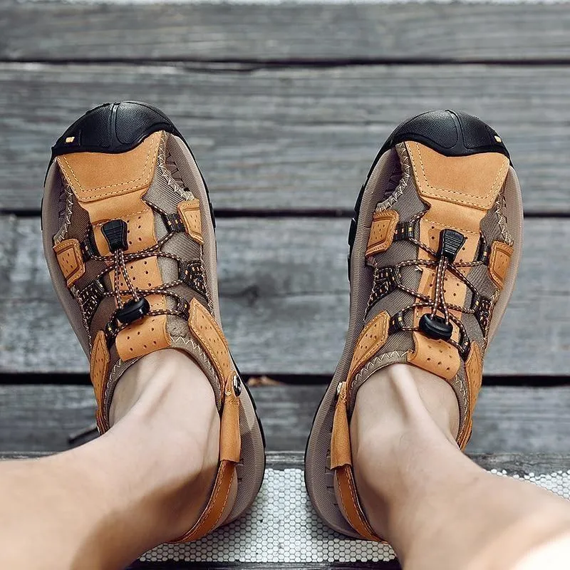 Men's Casual Shoes Sandals Genuine Leather Roman Style Beach Sandals