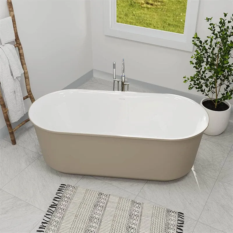 Mokleba 59" Oval Solid Surface Freestanding Soaking Tub