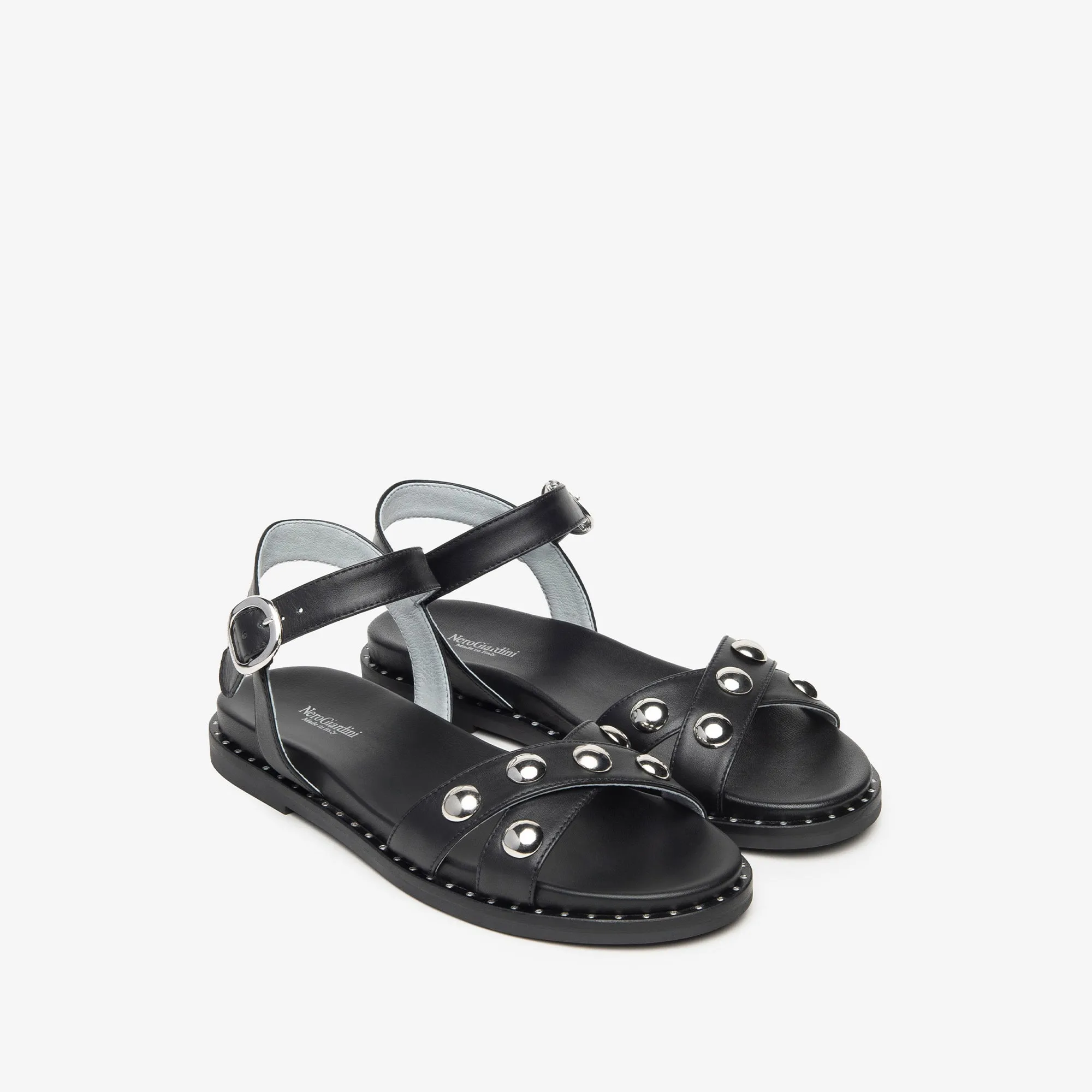NeroGiardini Gladiator Sandal in Black