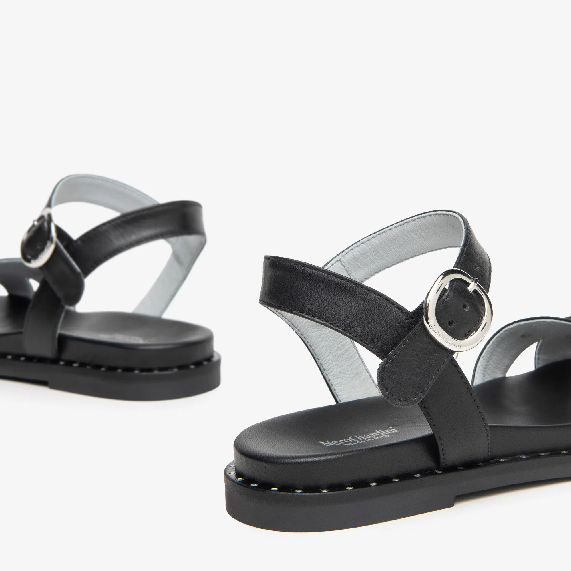 NeroGiardini Gladiator Sandal in Black