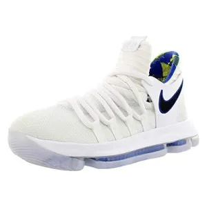 Nike Zoom KD10 LMTD NBA Grade School Basketball Shoes (6 M US Big Kid, White/Game Royal/University Gold)