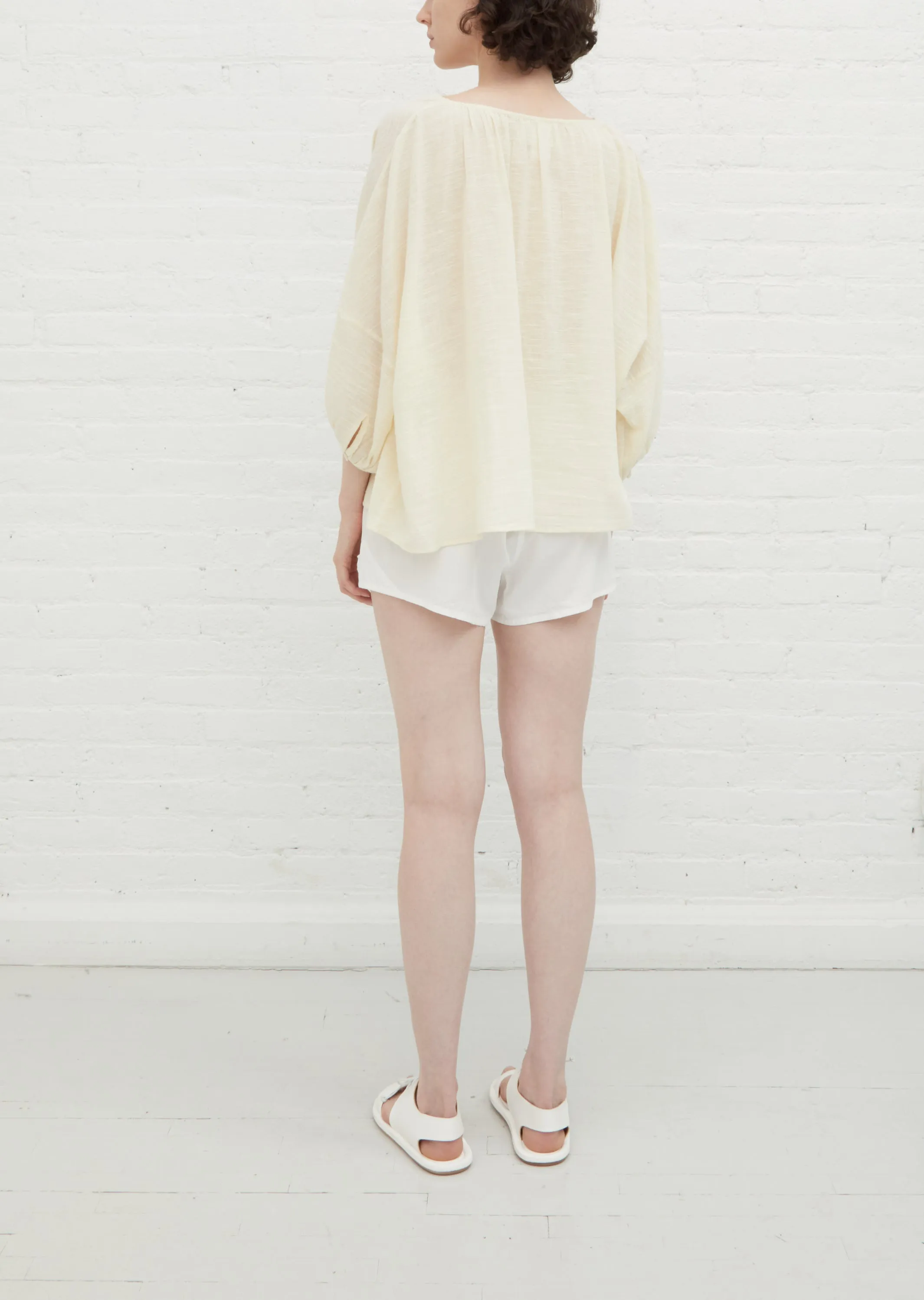Nira Peasant Blouse — Bisque