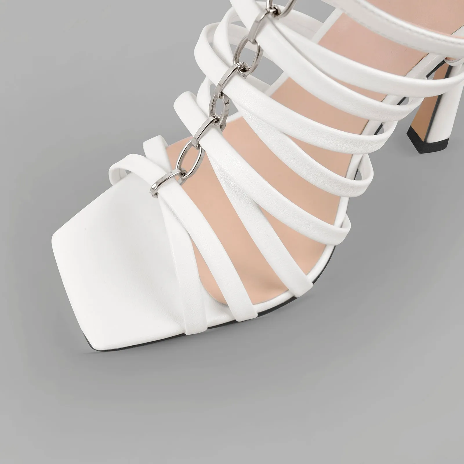 Open Toe Gladiator Hoof Heels Sandals