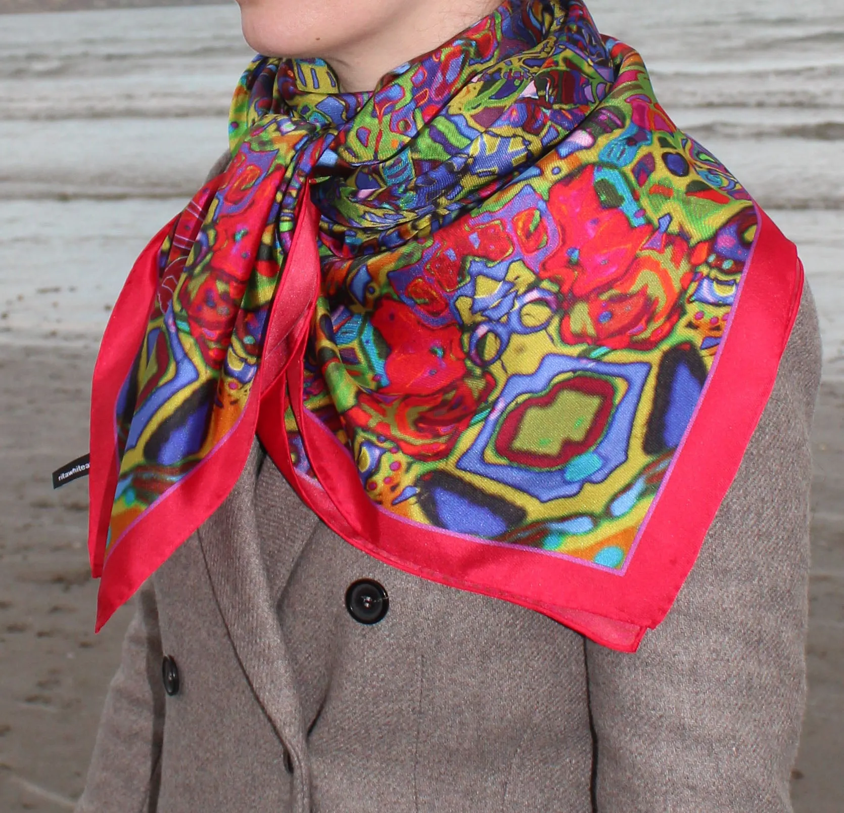Pink Spider Mix, Silk Scarf