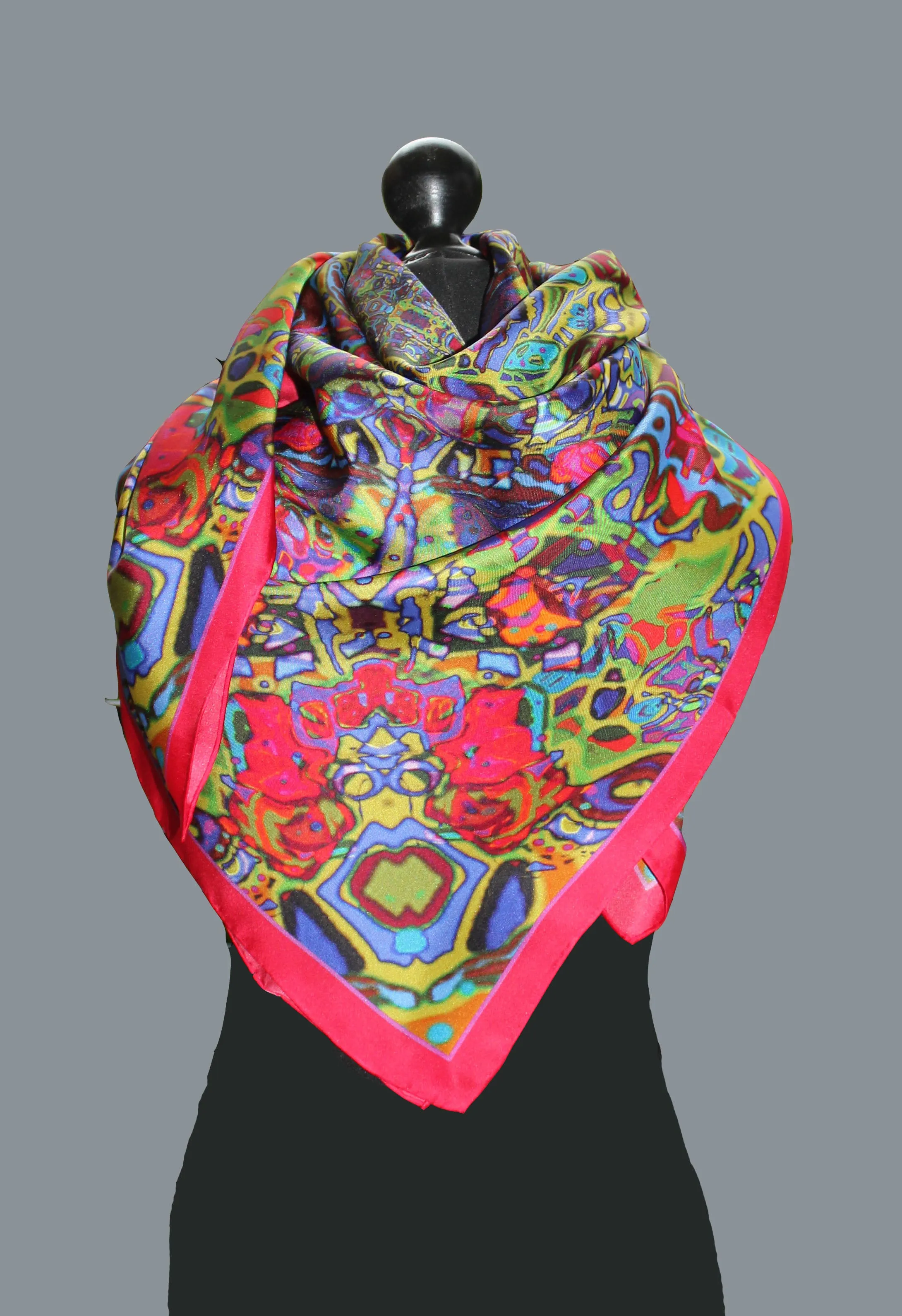 Pink Spider Mix, Silk Scarf