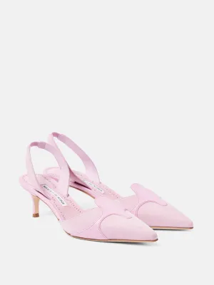 Poligleto 50 suede slingback pumps