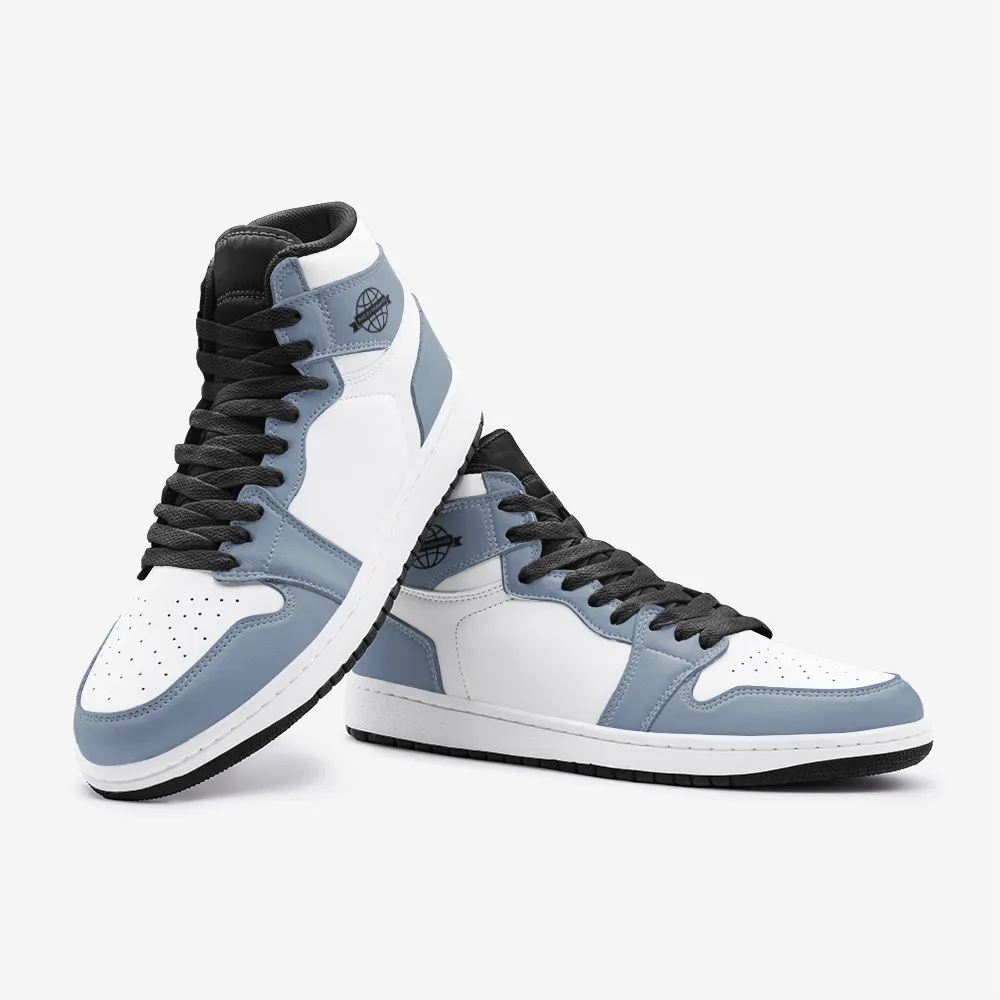 RAD SKYWALKER LEATHER MID TOP SNEAKERS - DUSTY BLUE