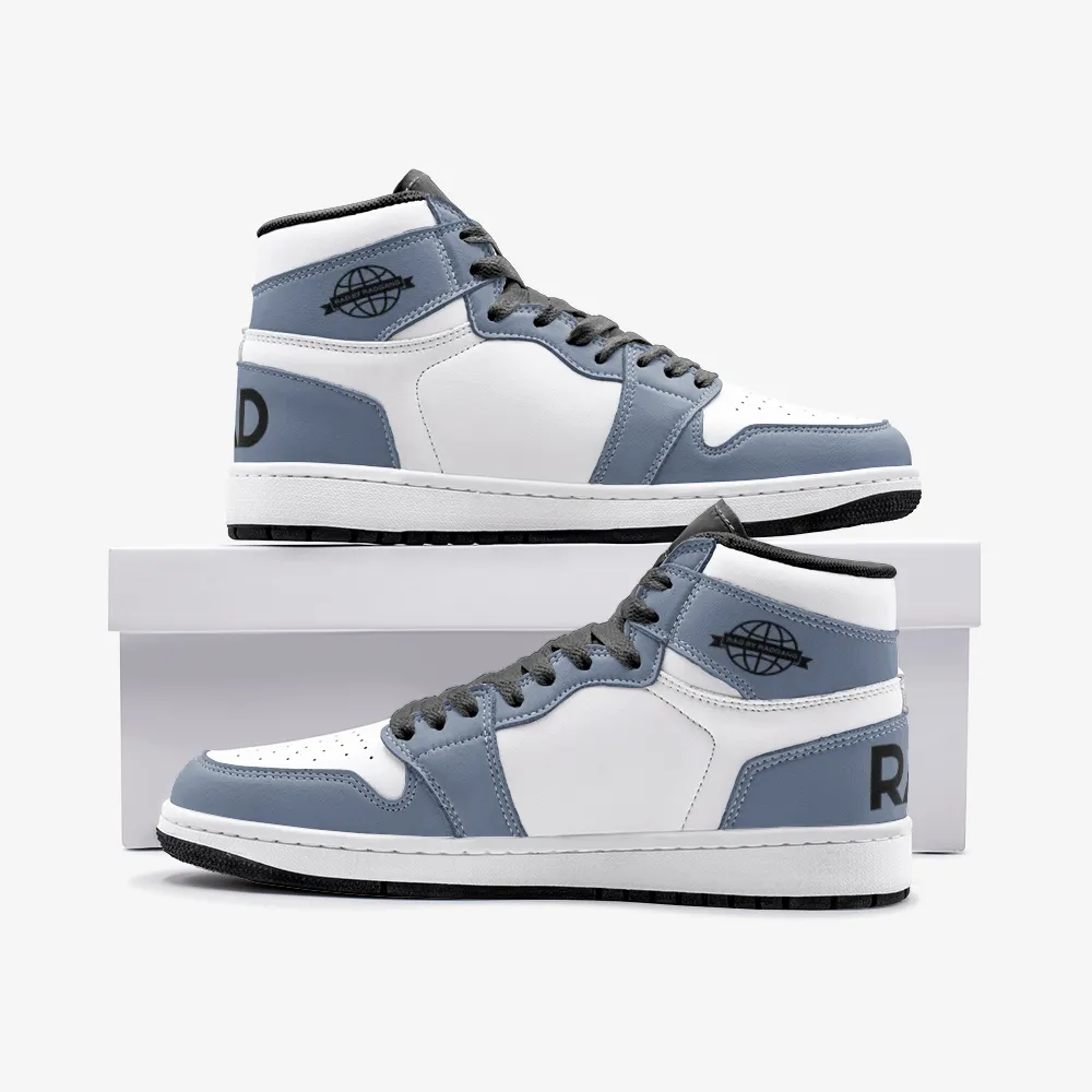 RAD SKYWALKER LEATHER MID TOP SNEAKERS - DUSTY BLUE