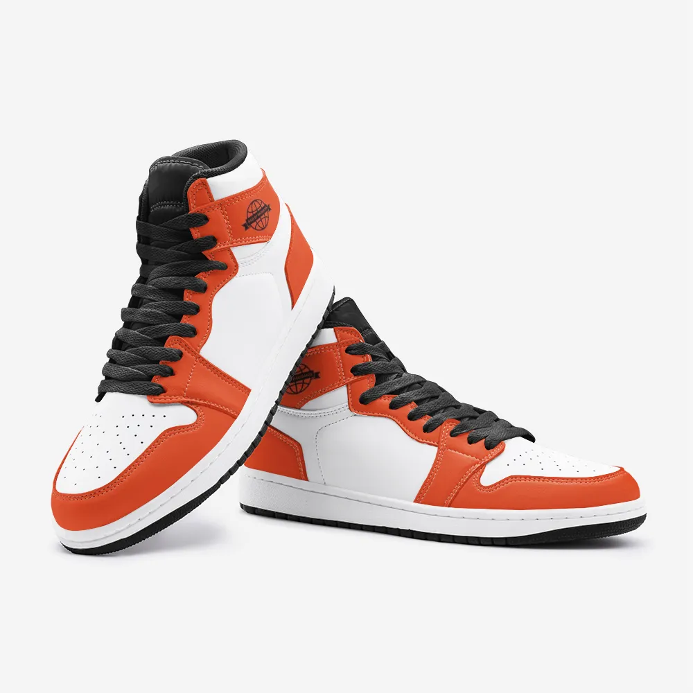 RAD SKYWALKER LEATHER MID TOP SNEAKERS - RED