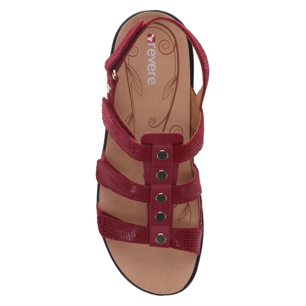 Revere Toledo Cherry Lizard Sandal (Women's)