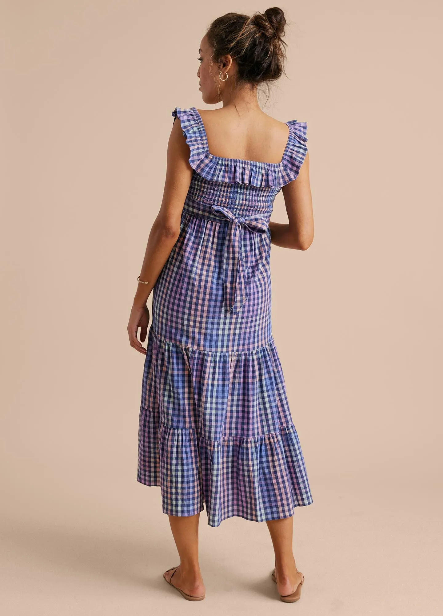 Ruffle Smocked Midi Dress