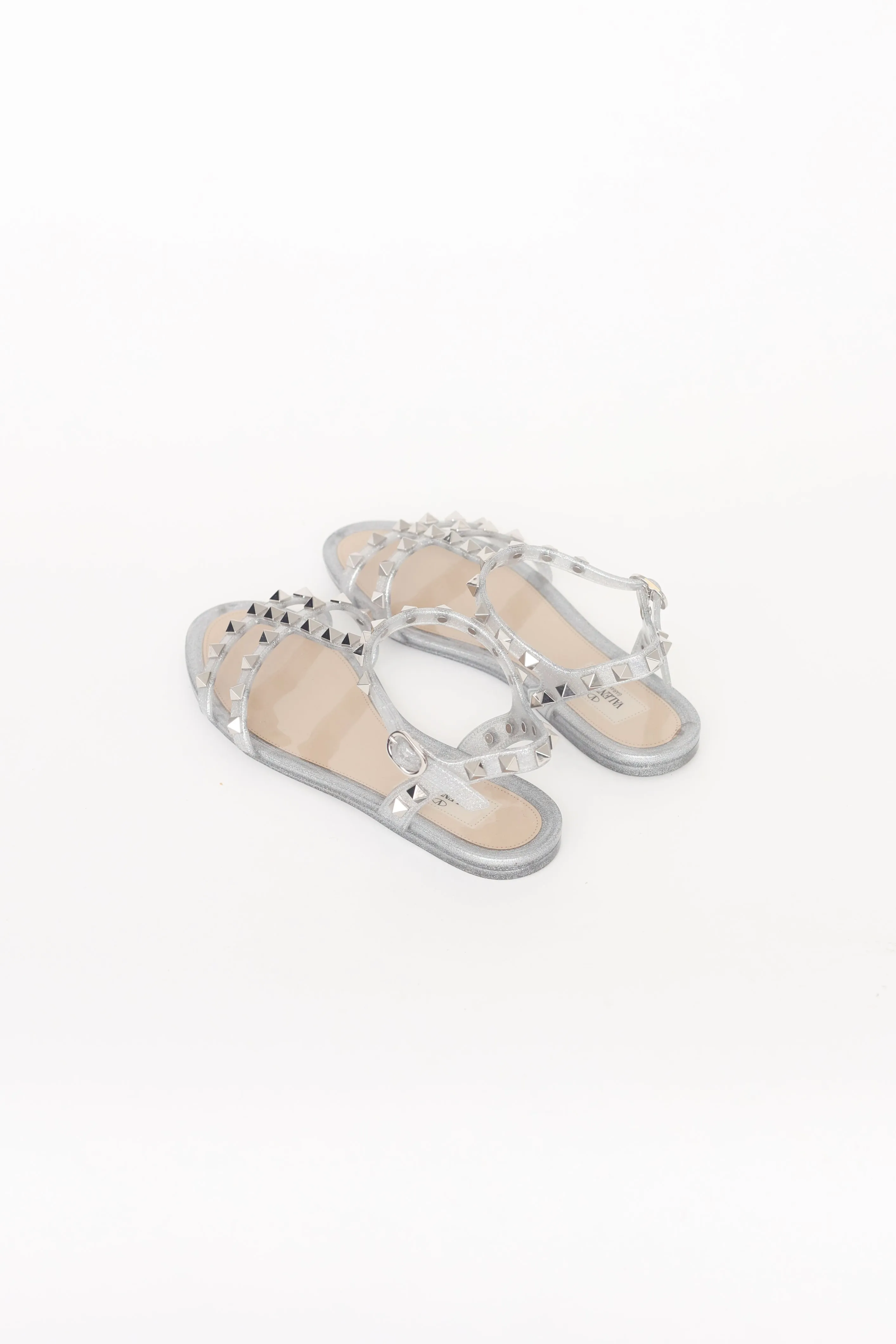Silver Rockstud Jelly Sandal