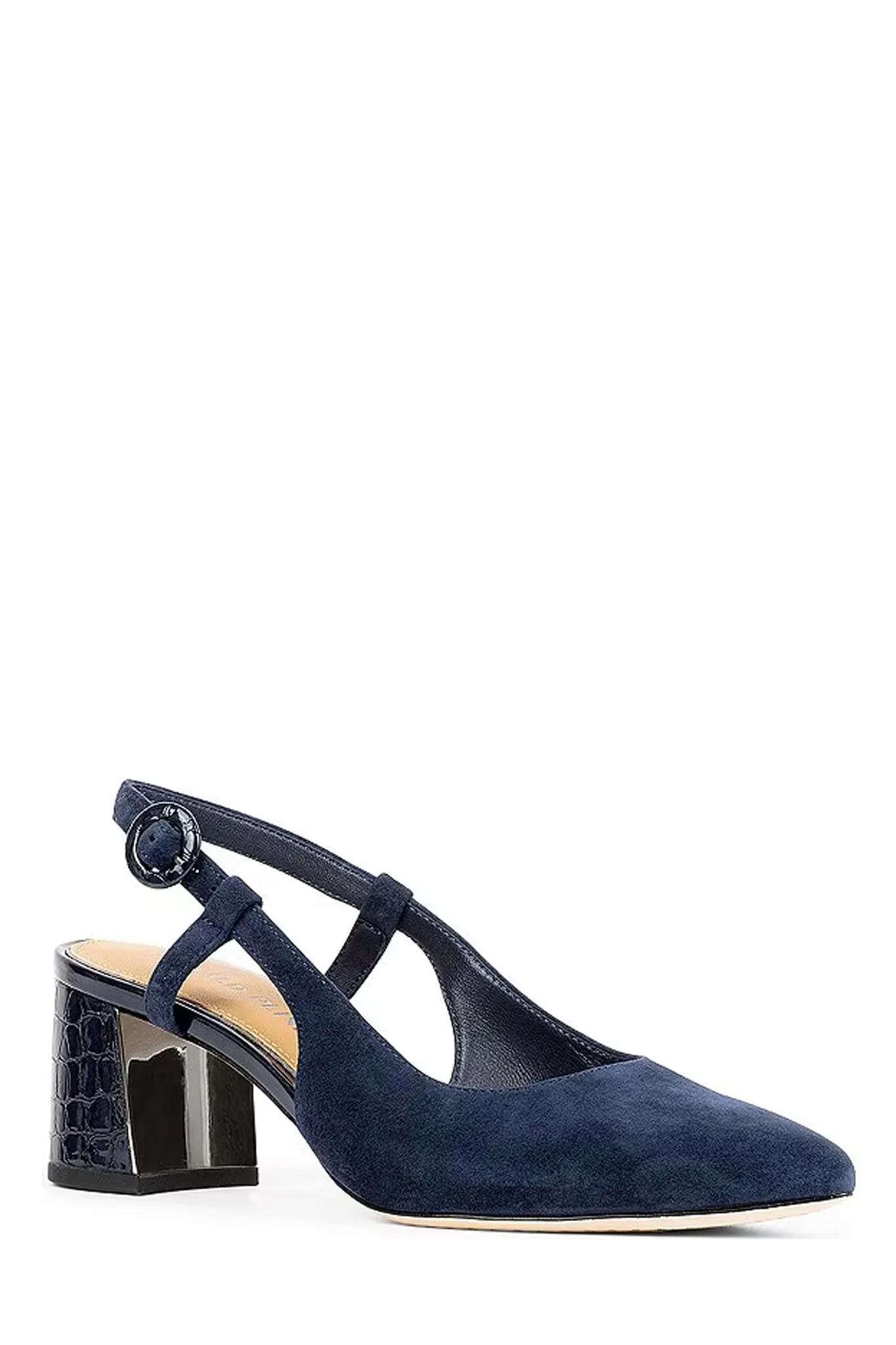 Song Croc Heel - Navy Suede