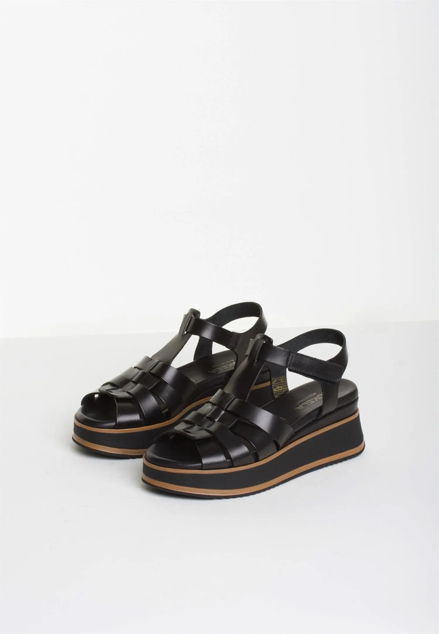Stella Black Gladiator Chunky Sandals