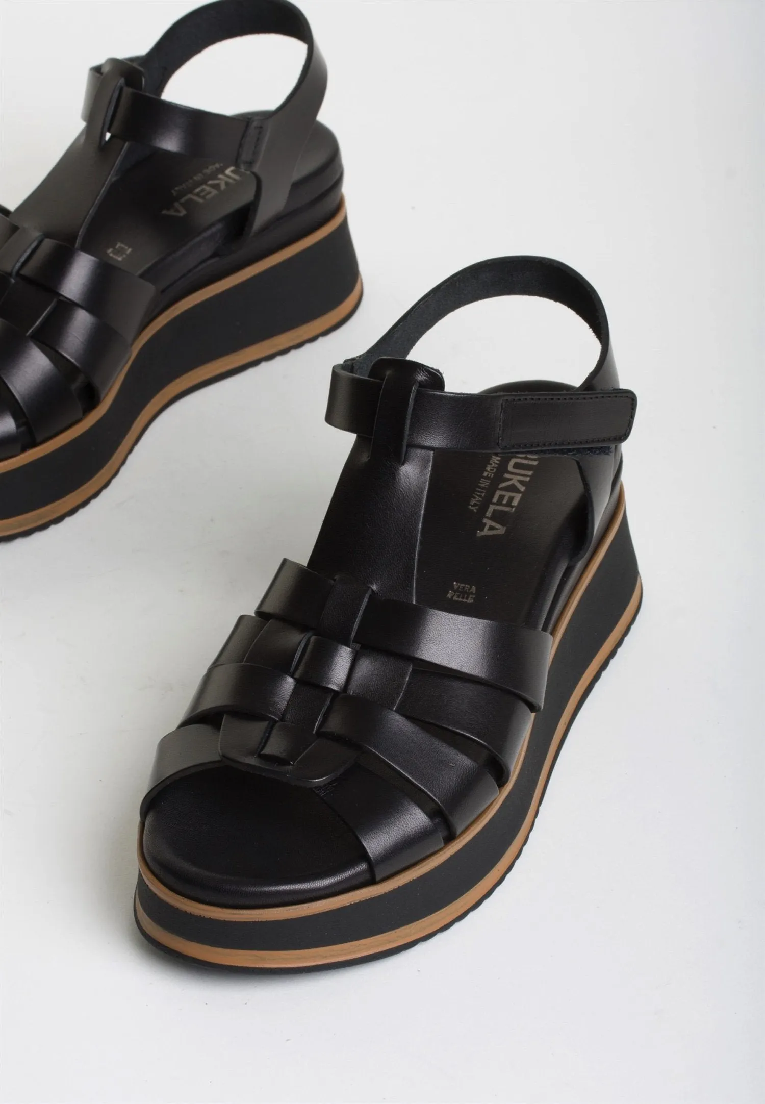Stella Black Gladiator Chunky Sandals
