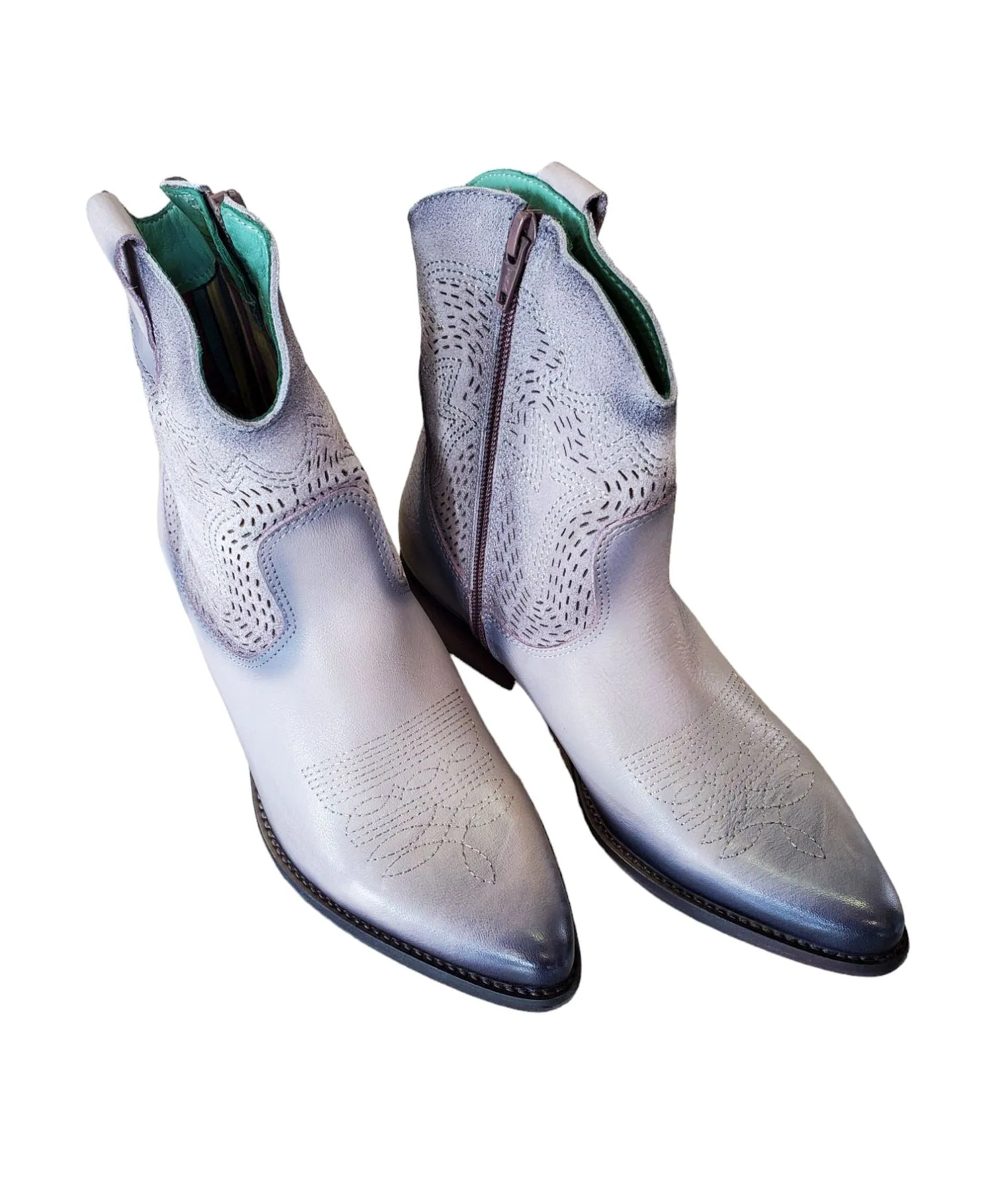 STITCHING DETAIL LEATHER COWBOY BOOT