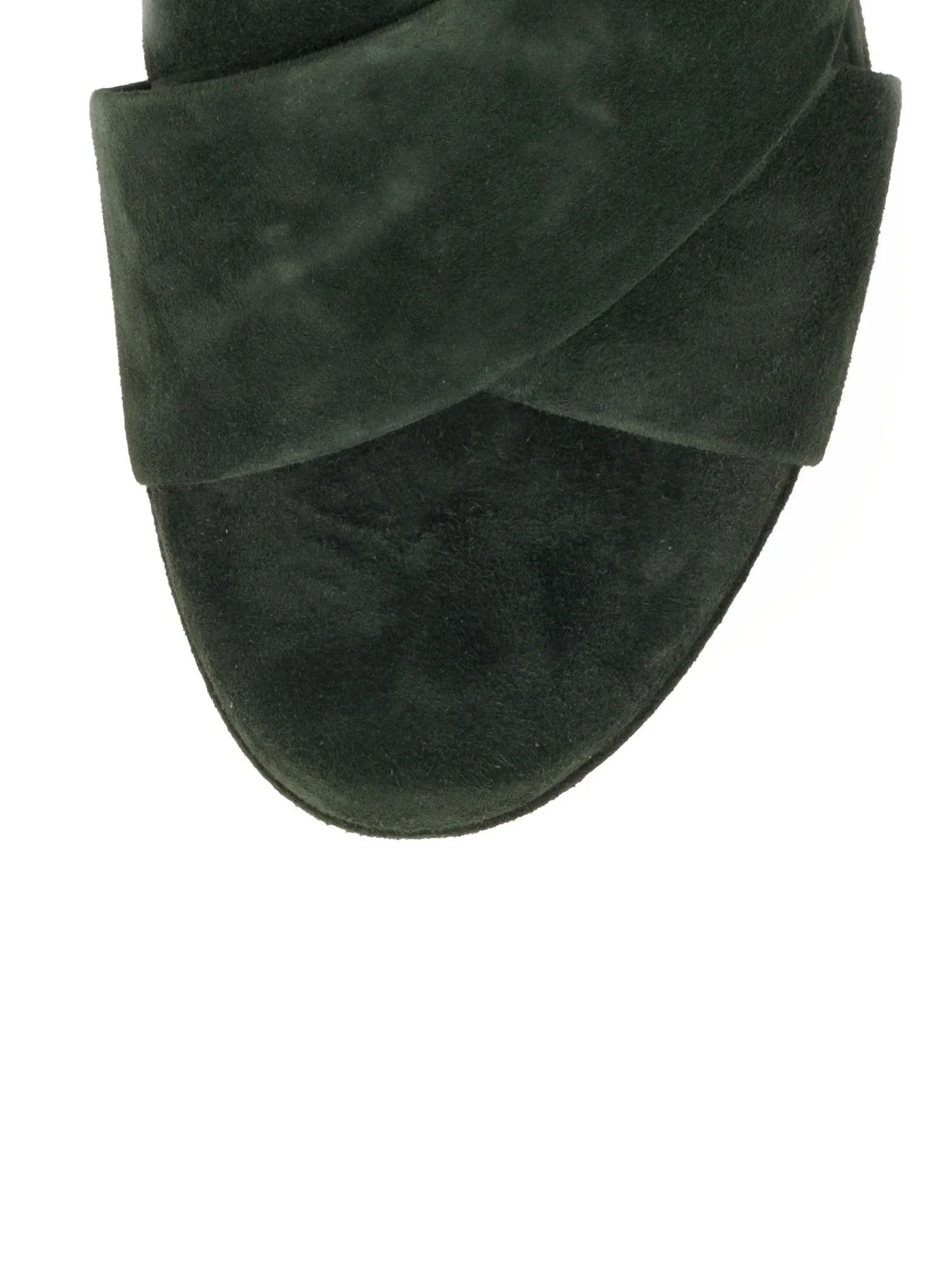 Suede Crossover 110mm Sandal - Moss Green