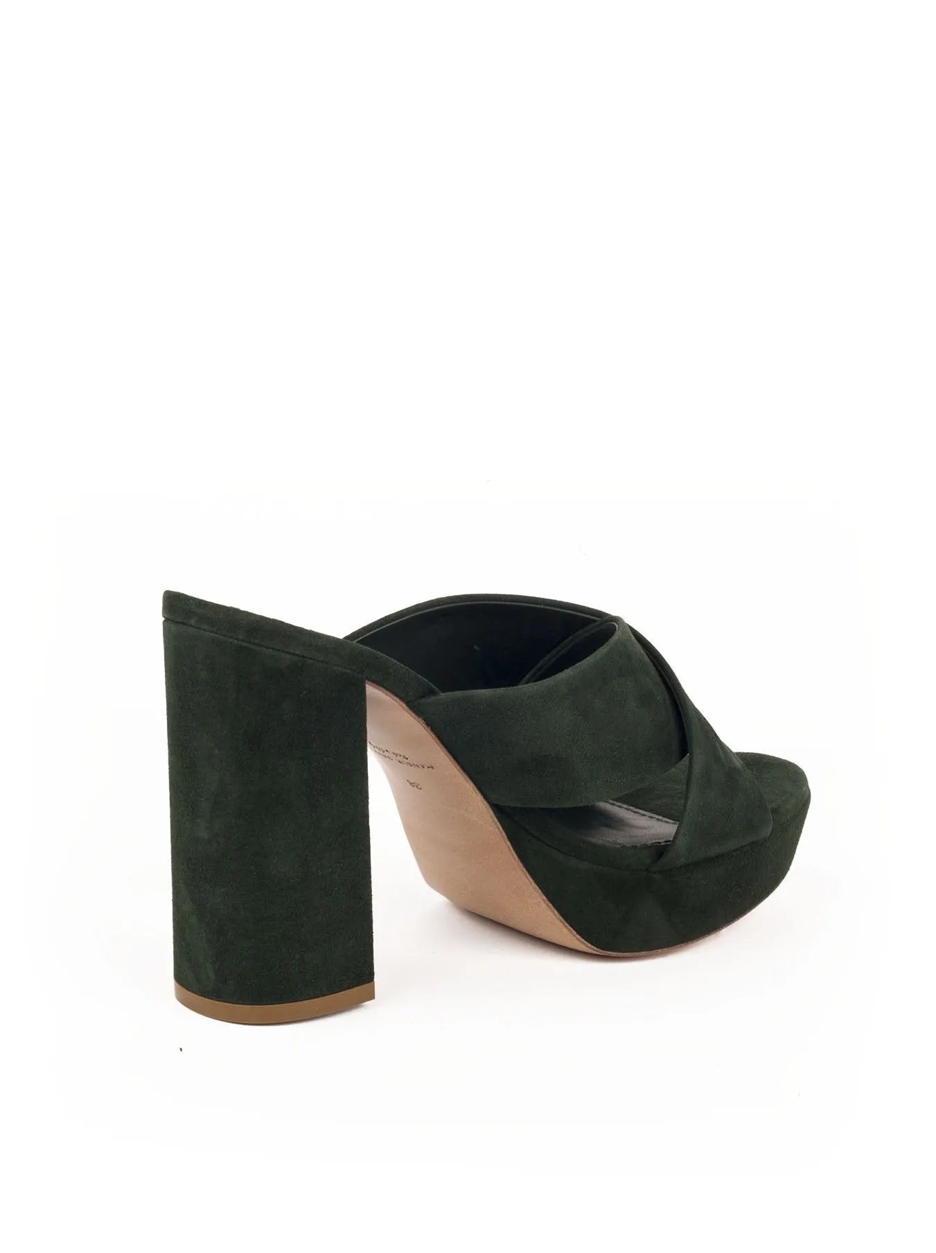 Suede Crossover 110mm Sandal - Moss Green