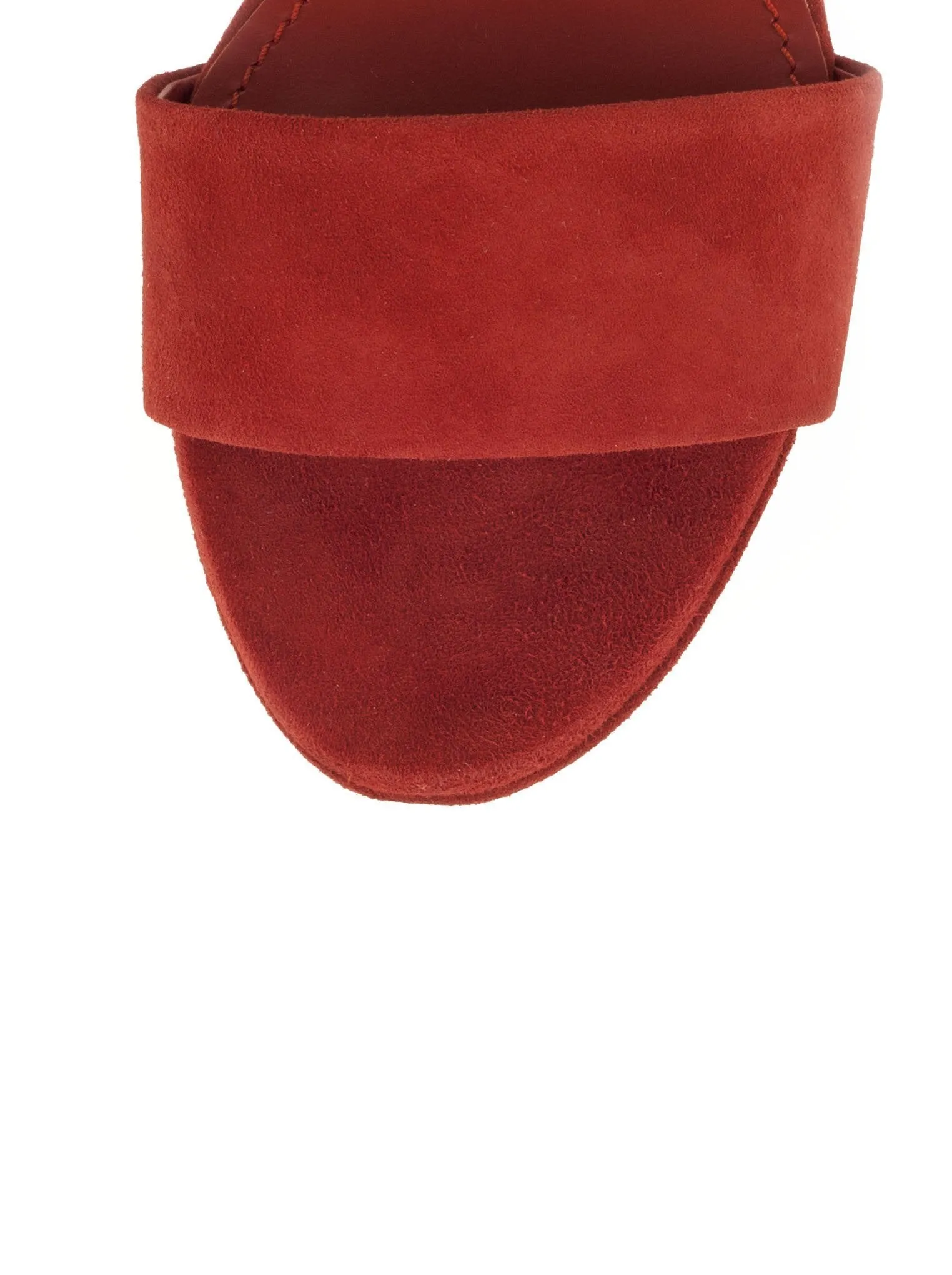 Suede Double Strap 90mm Sandal - Brick