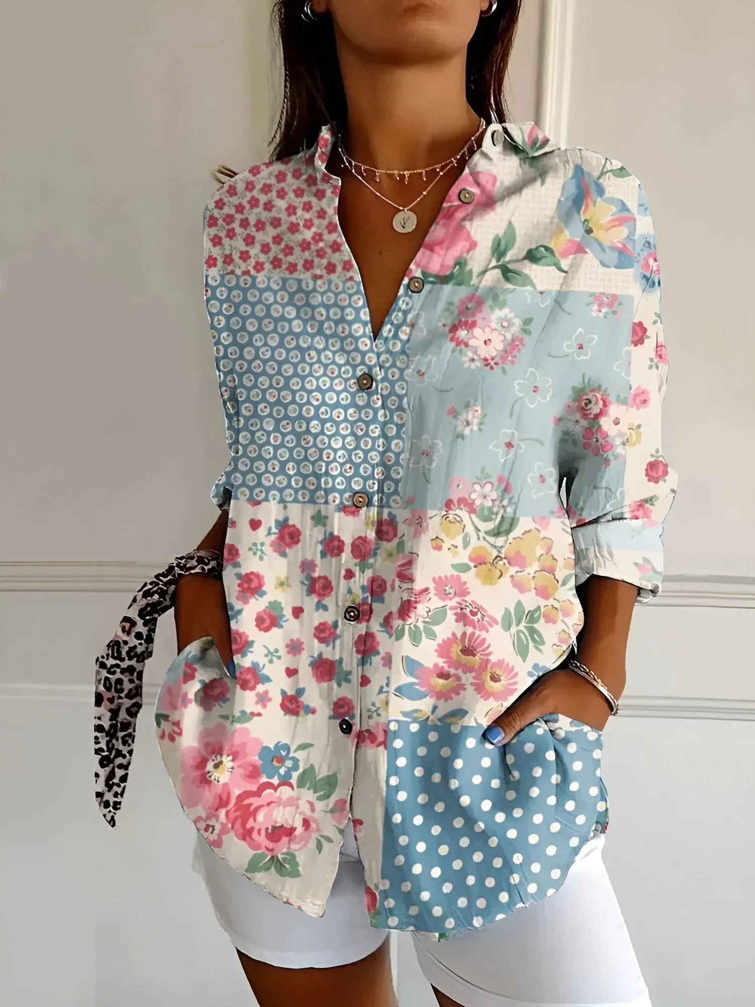 Sylis | Floral Wave Cotton Blouse