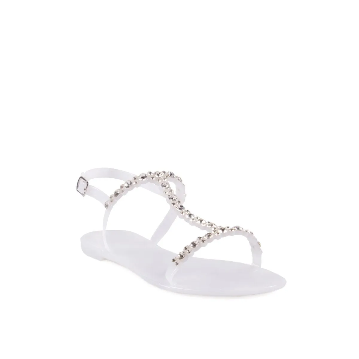 Tara T-Bar Diamante Detail Jelly Sandals