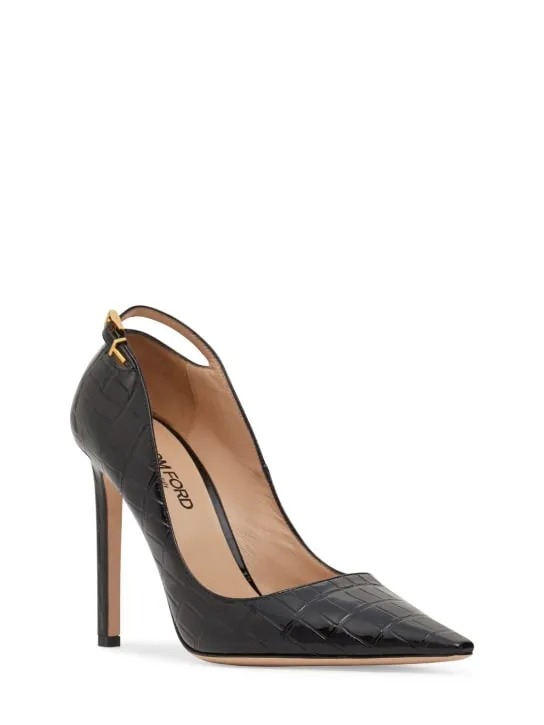 Tom Ford   105mm Angelina croc embossed pumps 