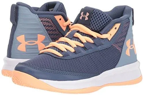Under Armour Girls' Pre School Jet 2018 Basketball Shoe, Utility (500)/Washed Blue, 2.5
