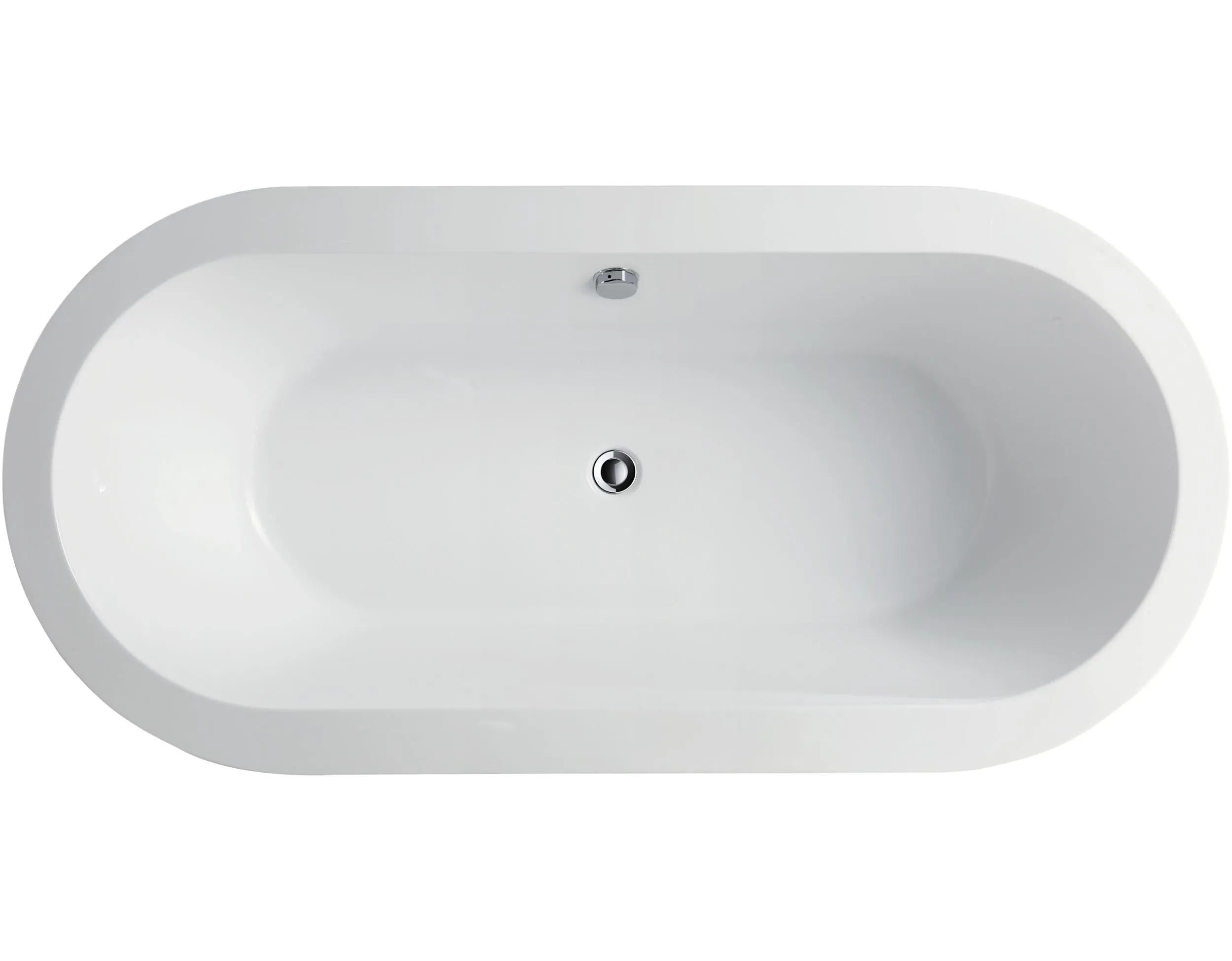 Vanity Art Lorient 59" Bathtub Free-Standing Round Overflow Center Drain Acrylic White VA6812-S New