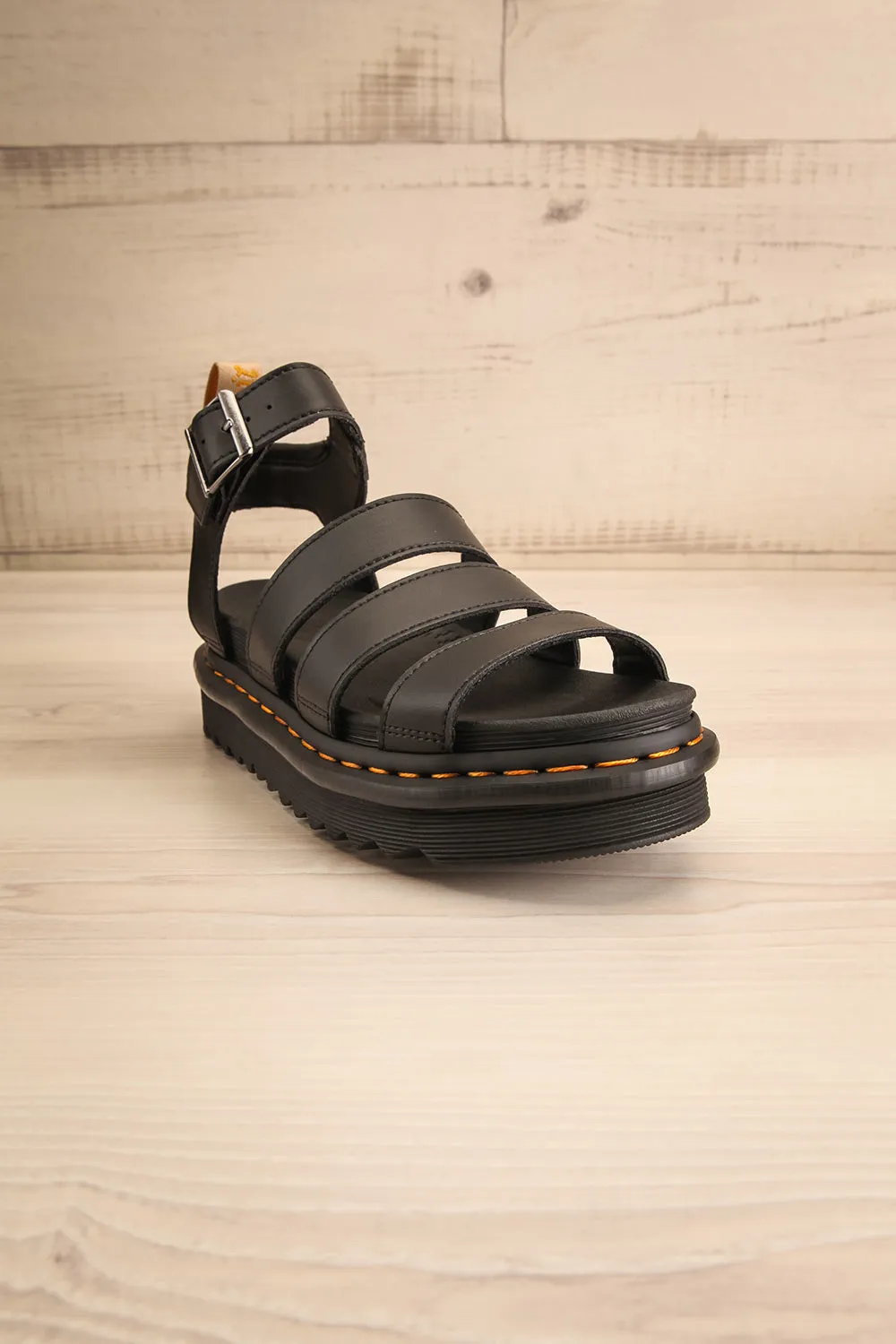 Vegan Blaire Black Gladiator | Strappy Sandals