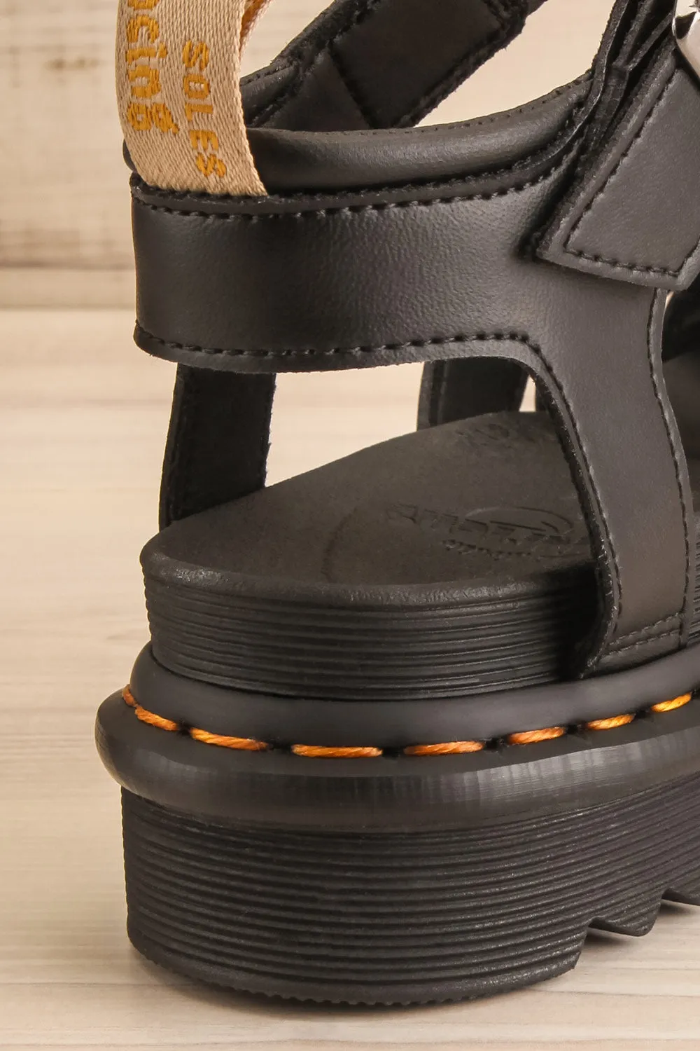 Vegan Blaire Black Gladiator | Strappy Sandals