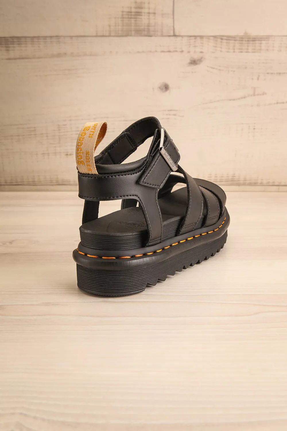 Vegan Blaire Black Gladiator | Strappy Sandals