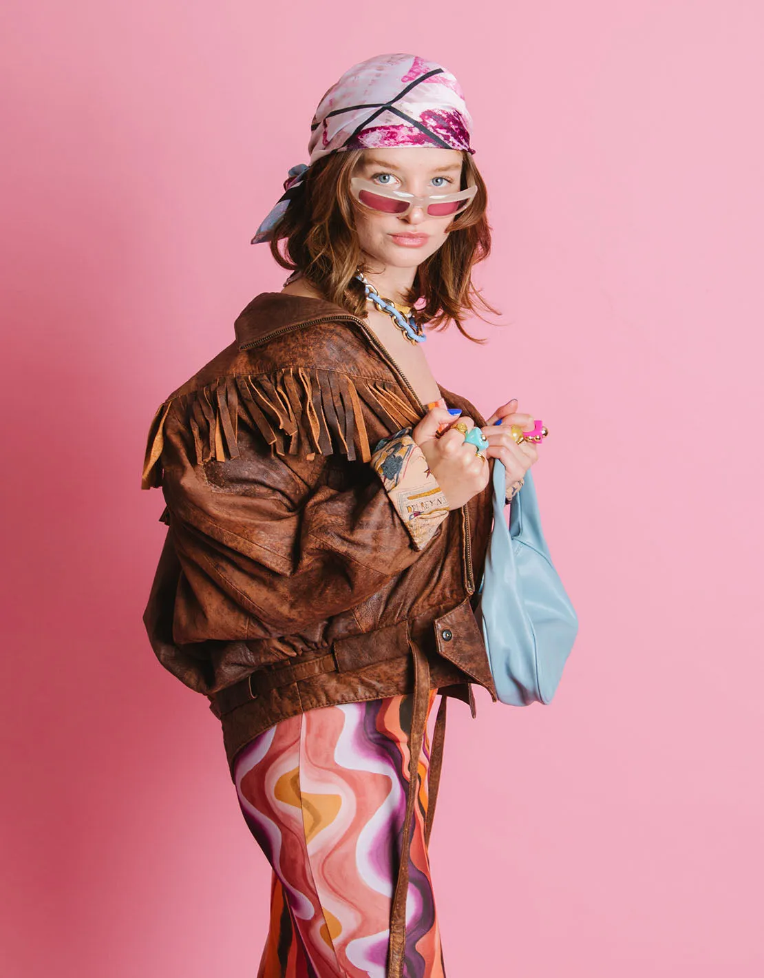 Vintage cowboy fringe leather jacket