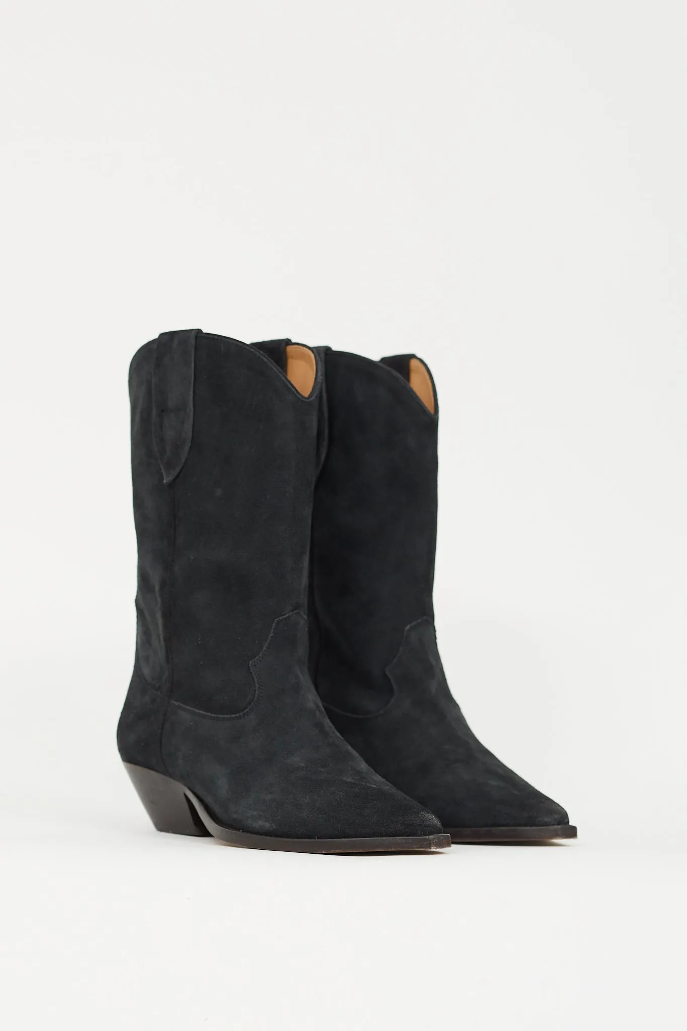Washed Black Suede Dahope Cowboy Boot