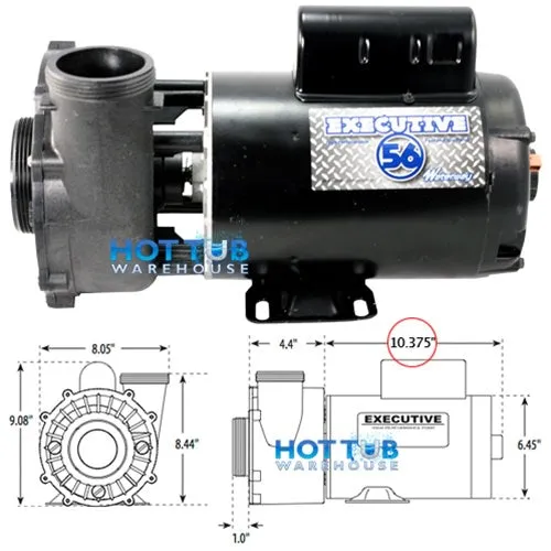 Waterway Executive 4 Horsepower 2 Spd 56 Frame Pump 3721621-13 - 2.5" Intake 2" Discharge