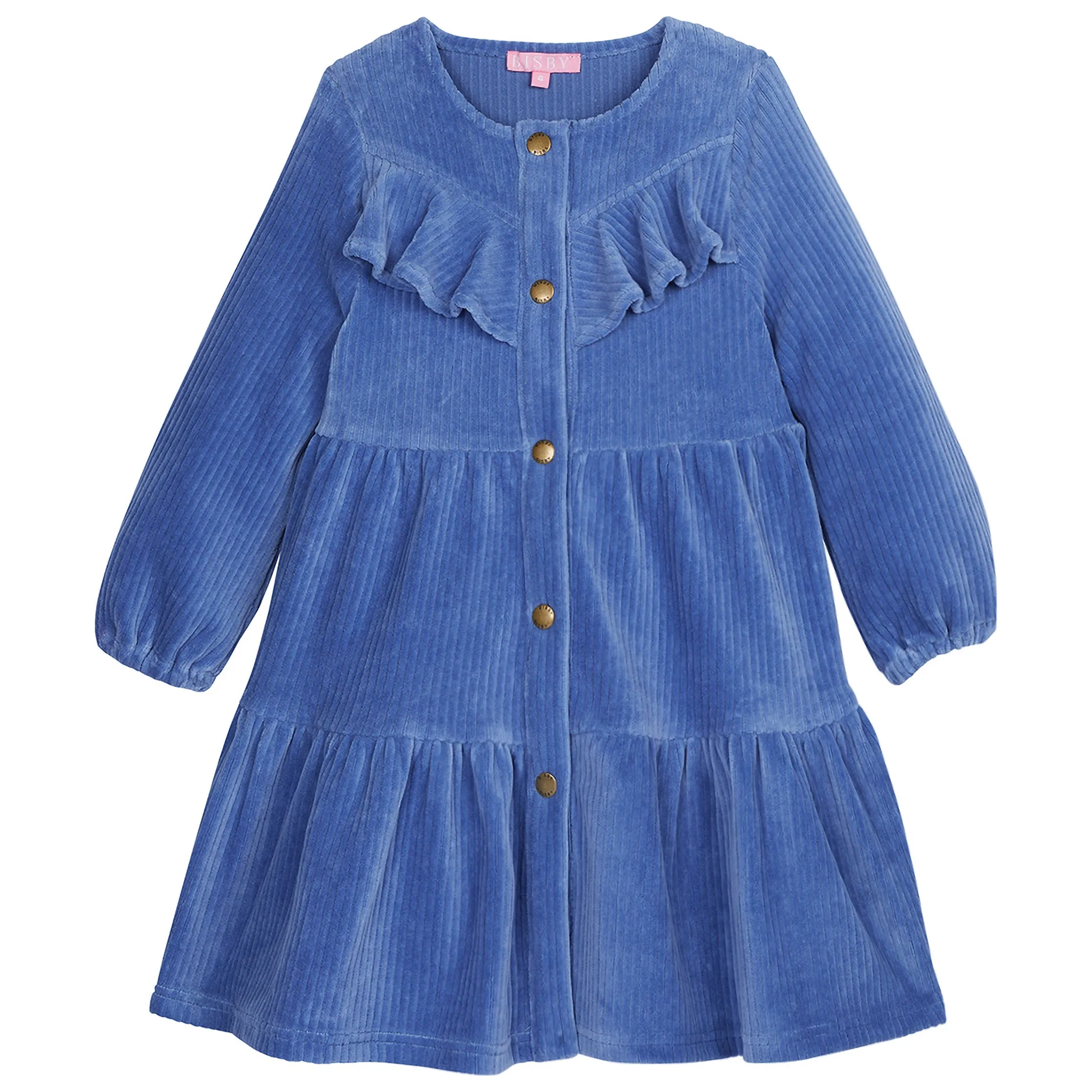 Western Dress French Blue Corduroy